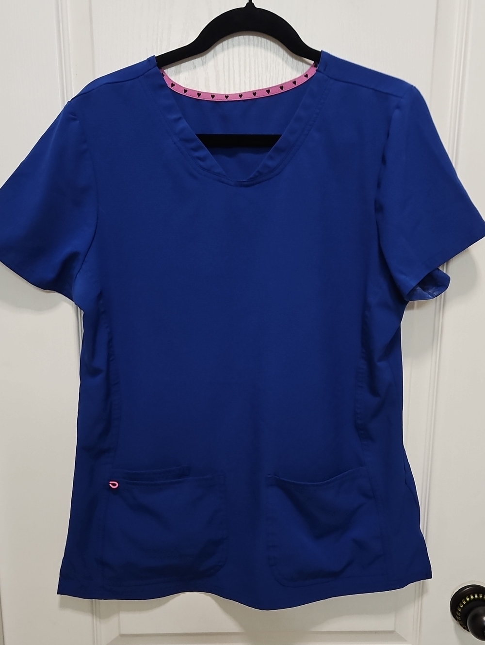 HeartSoul Galaxy Blue V-Neck Scrub Top